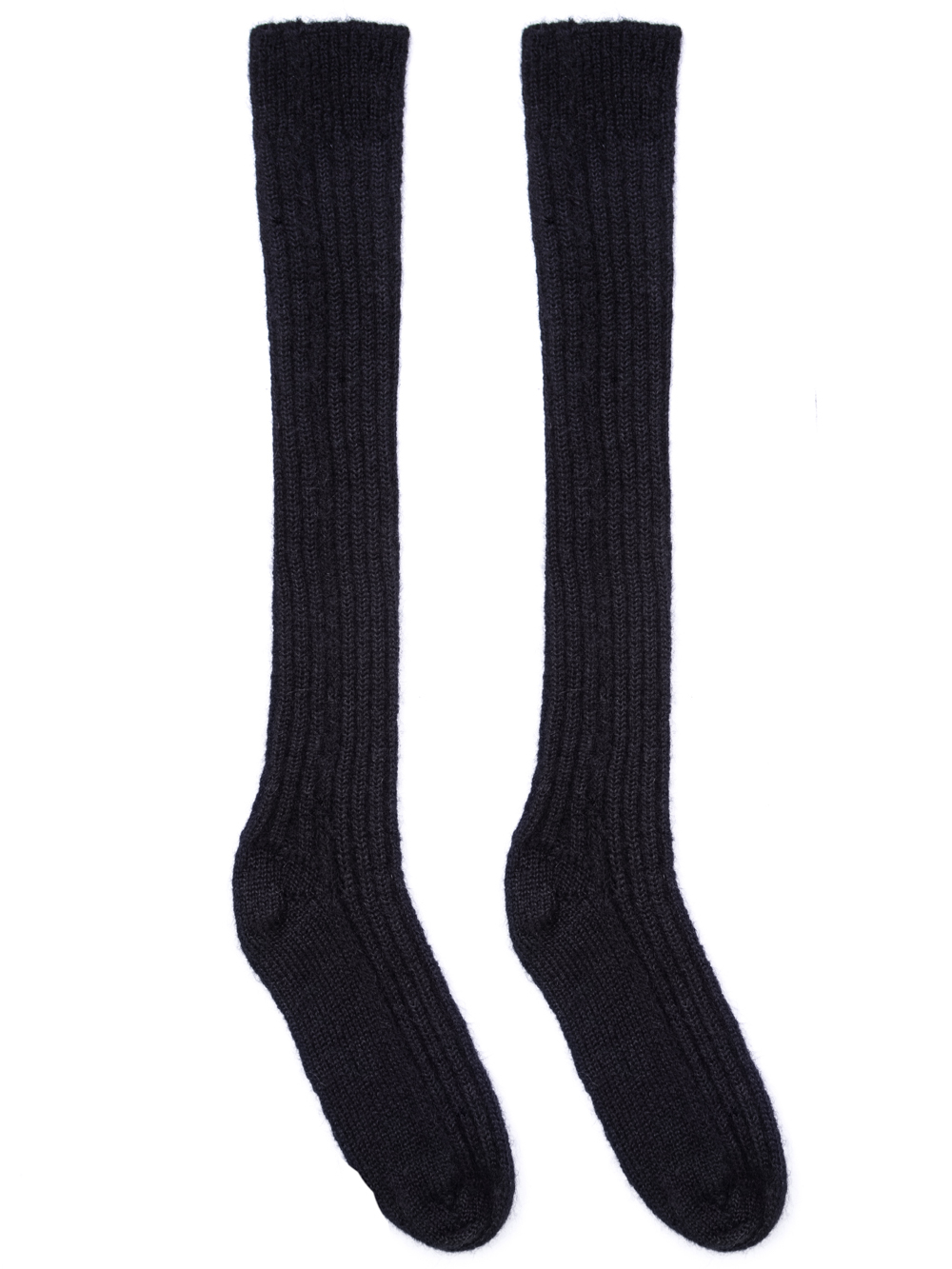 RICK OWENS FW18 SISYPHUS OFF-THE-RUNWAY RIBBED SOCKS IN BLACK.