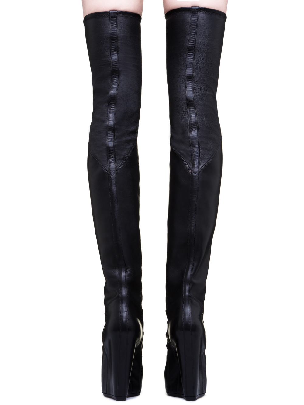 RICK OWENS RUHLMANN KNEE-HIGH BOOTS IN BLACK