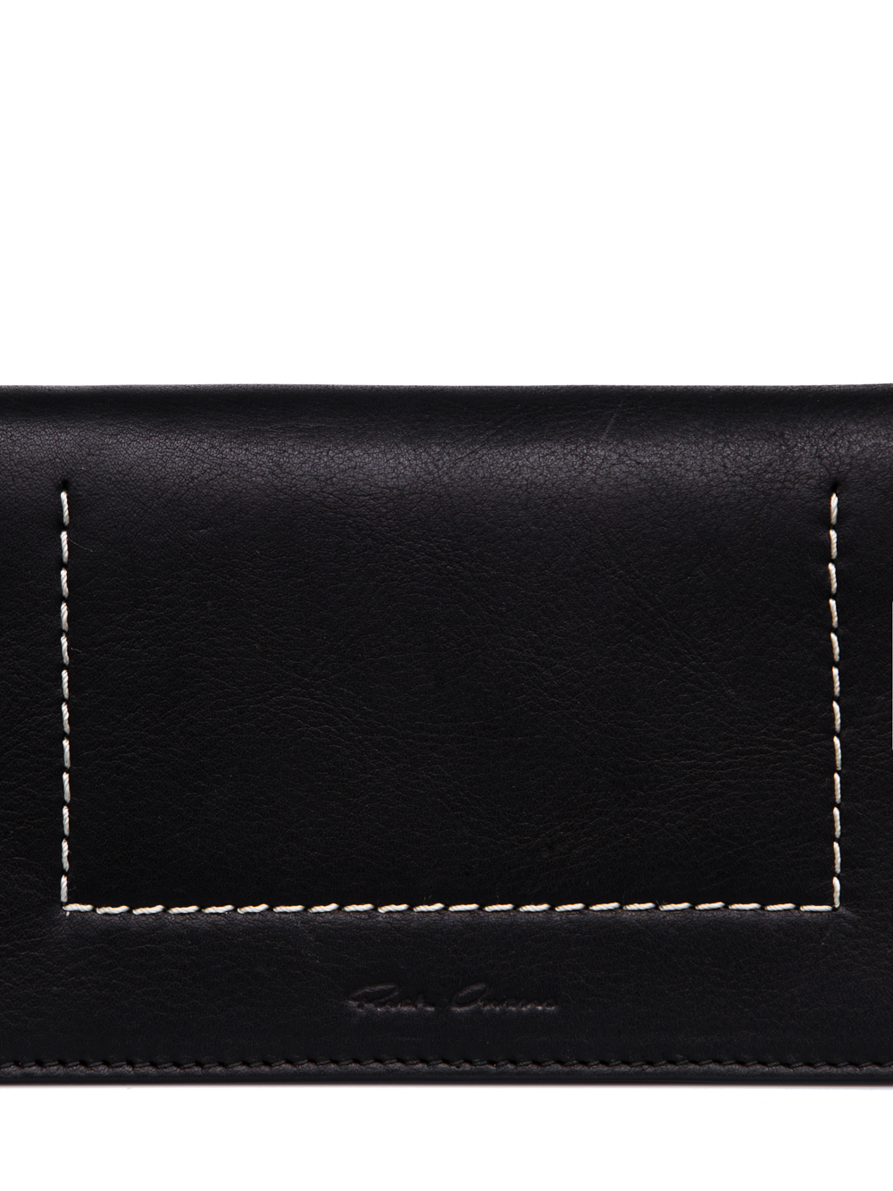RICK OWENS FW18 SISYPHUS LUNCH BAG IN BLACK CALF LEATHER