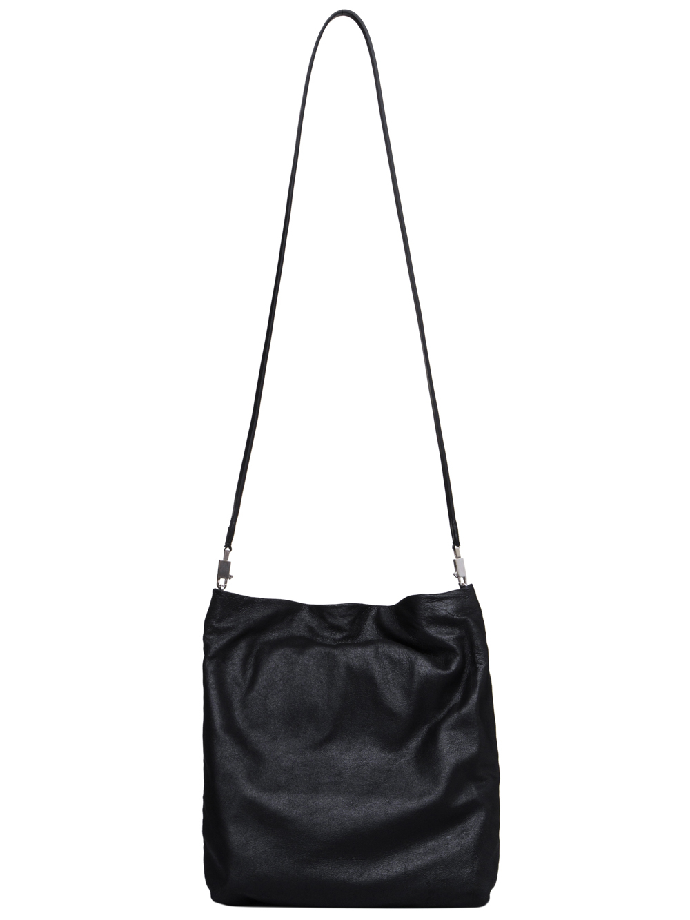 RICK OWENS FW18 SISYPHUS BIG ADRI BAG IN BLACK OILY BLISTER LAMB LEATHER