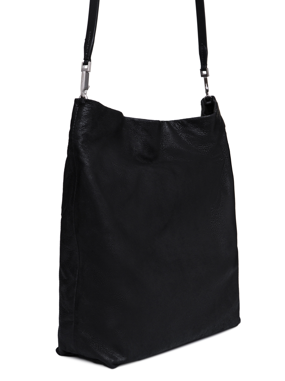 RICK OWENS FW18 SISYPHUS BIG ADRI BAG IN BLACK OILY BLISTER LAMB LEATHER