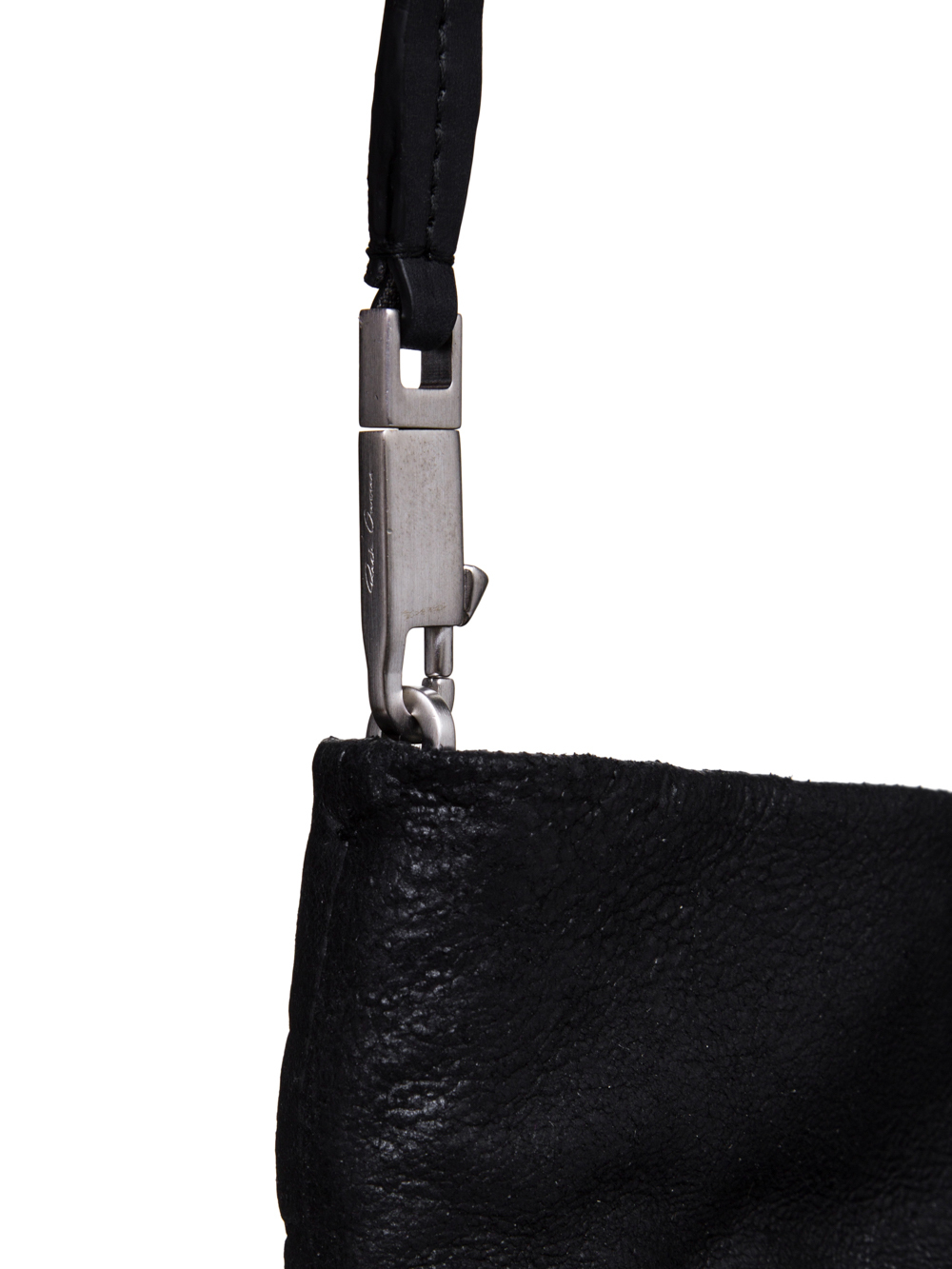 RICK OWENS FW18 SISYPHUS BIG ADRI BAG IN BLACK OILY BLISTER LAMB LEATHER