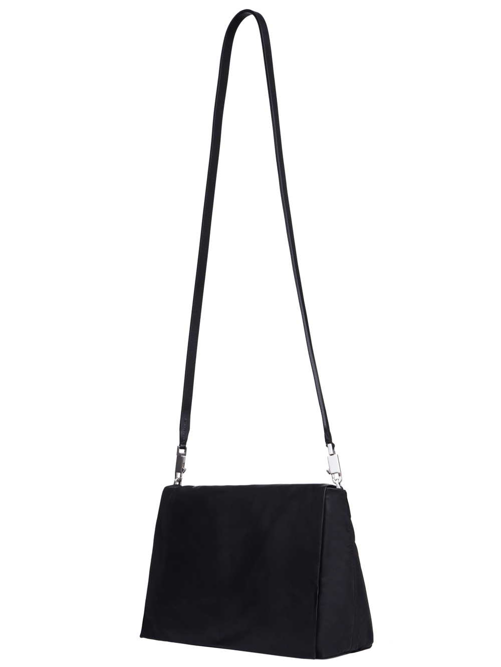 RICK OWENS FW18 SISYPHUS MEDIUM FLAP ADRI BAG IN BLACK BABY CALF LEATHER