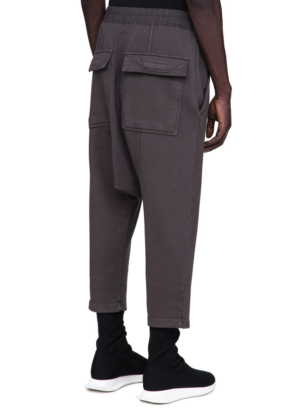DRKSHDW FW18 SISYPHUS DRAWSTRING CROPPED PANTS IN DARKDUST GREY