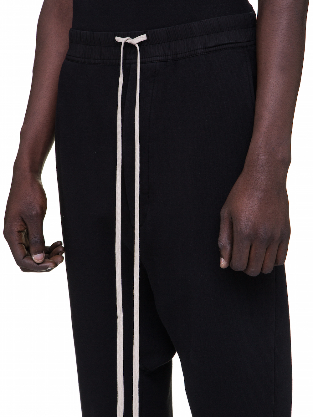 DRKSHDW FW18 SISYPHUS DRAWSTRING CROPPED PANTS IN BLACK