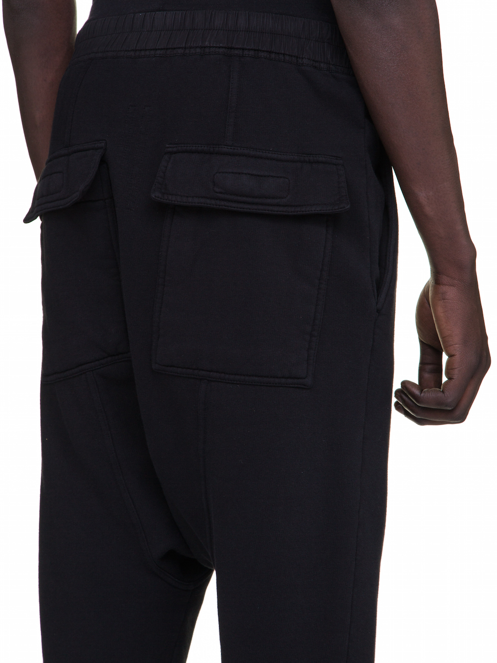 DRKSHDW FW18 SISYPHUS DRAWSTRING CROPPED PANTS IN BLACK