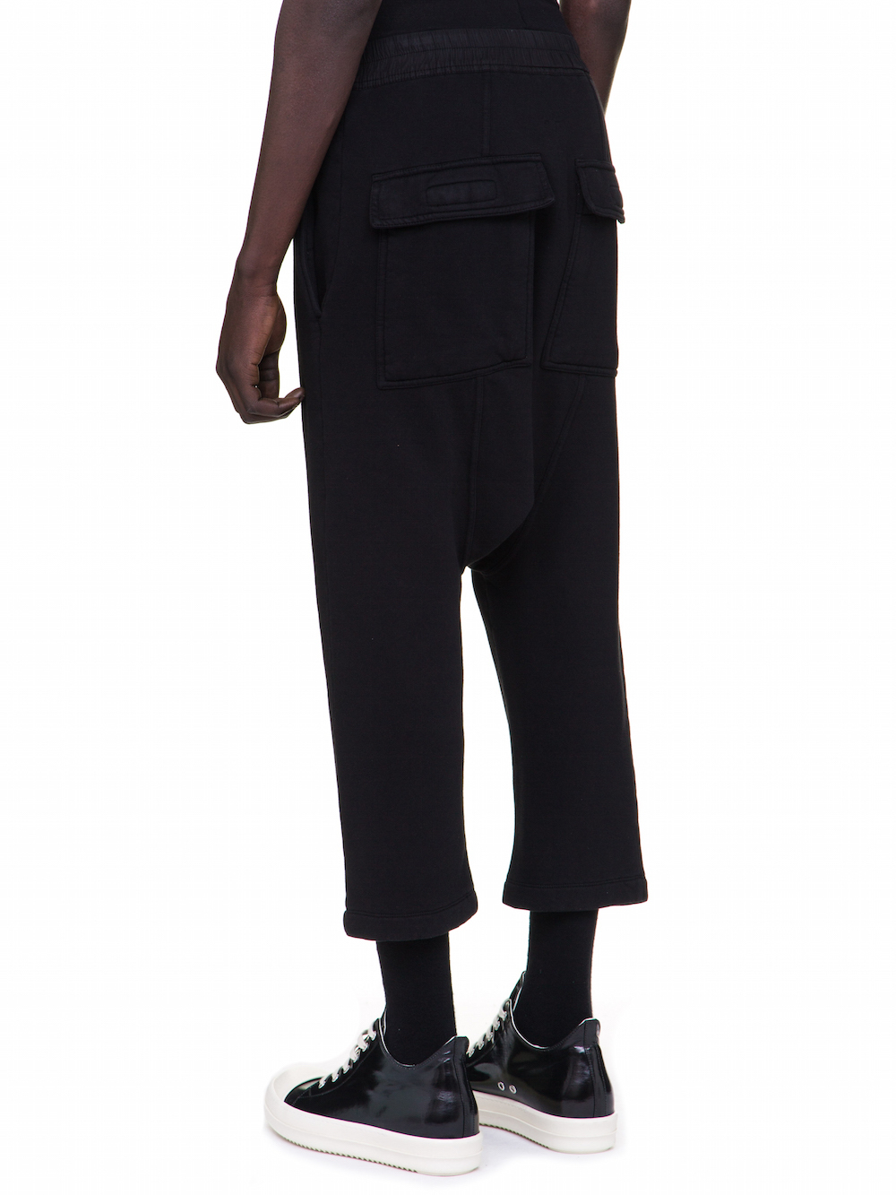 DRKSHDW FW18 SISYPHUS DRAWSTRING CROPPED PANTS IN BLACK