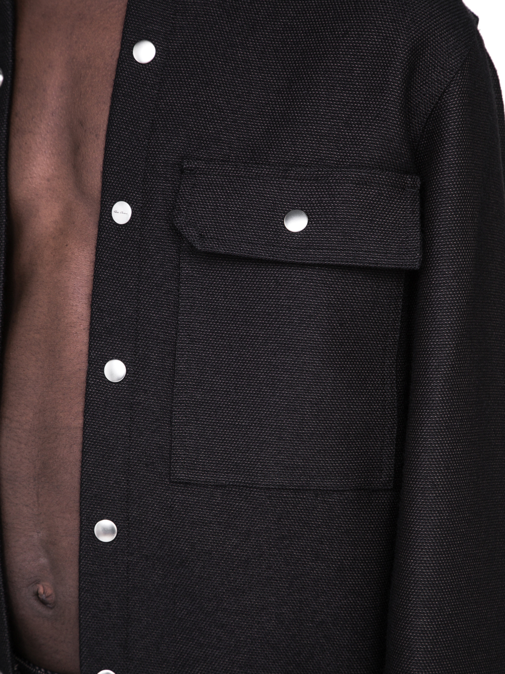RICK OWENS FW18 SISYPHUS OFF-THE-RUNWAY OUTER SHIRT IN BROWN BLACK WOOL