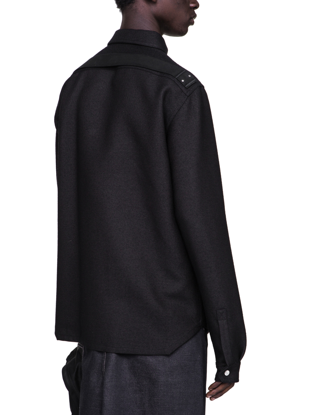 RICK OWENS FW18 SISYPHUS OFF-THE-RUNWAY OUTER SHIRT IN BROWN BLACK WOOL