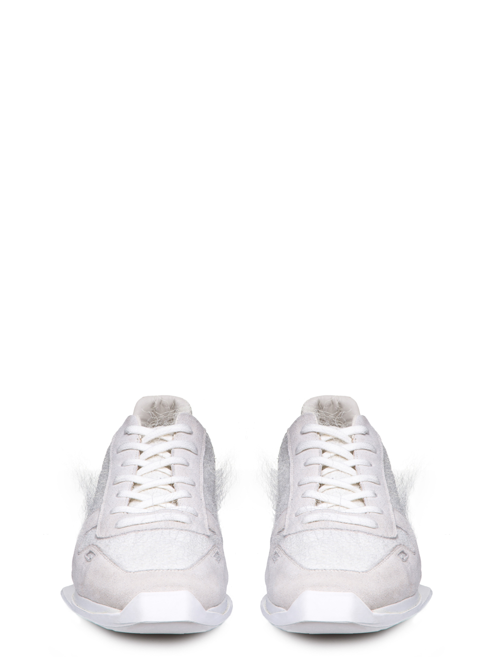RICK OWENS FW18 SISYPHUS OFF-THE-RUNWAY RUNNERS IN MILK WHITE