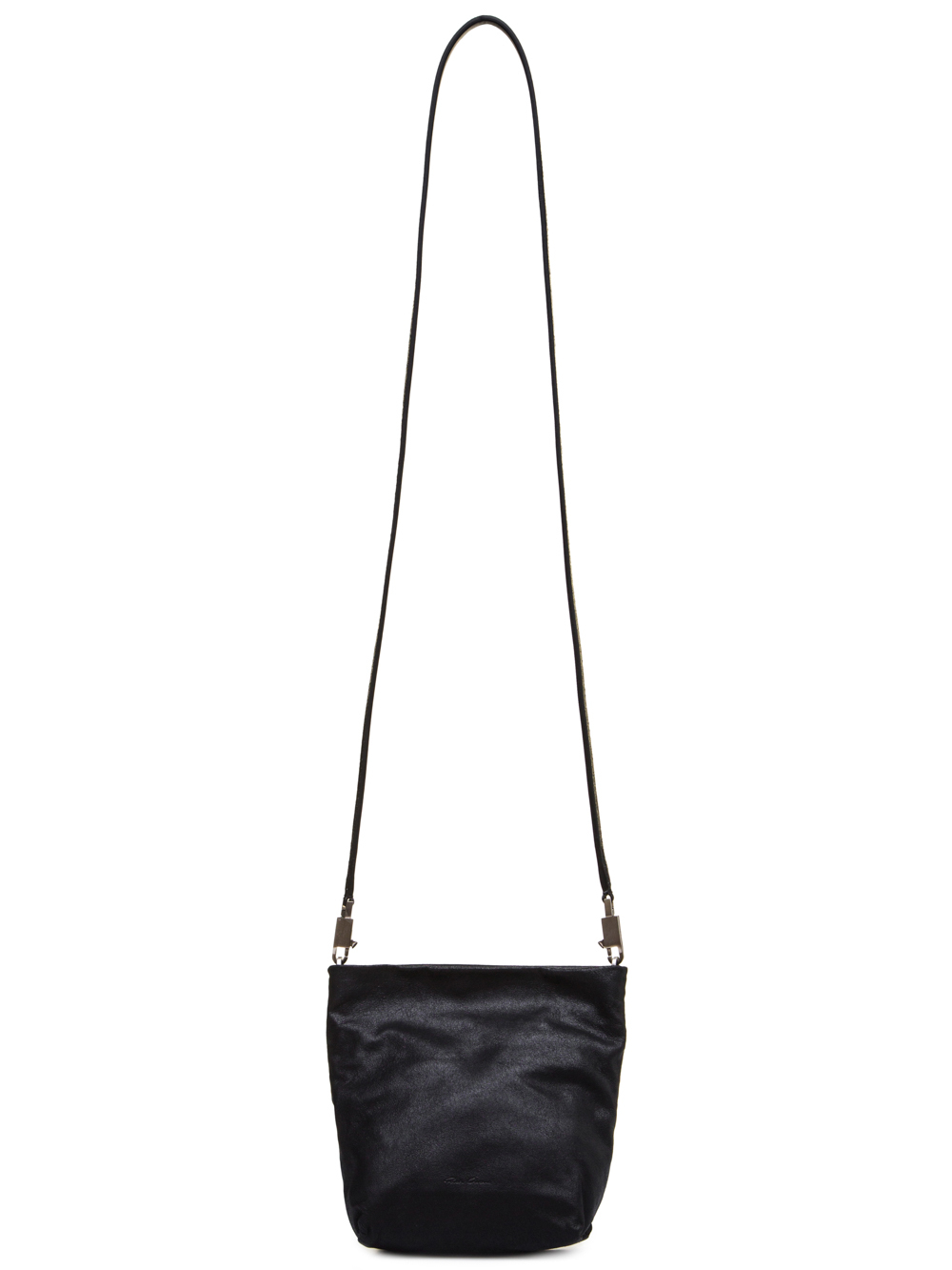 RICK OWENS FW18 SISYPHUS SMALL ADRI BAG IN BLACK OILY BLISTER LAMB LEATHER