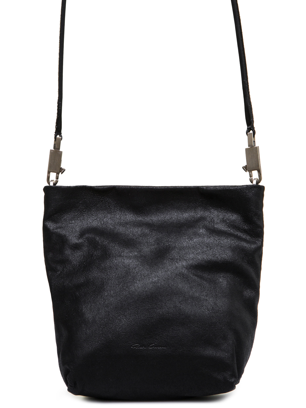 RICK OWENS FW18 SISYPHUS SMALL ADRI BAG IN BLACK OILY BLISTER LAMB LEATHER