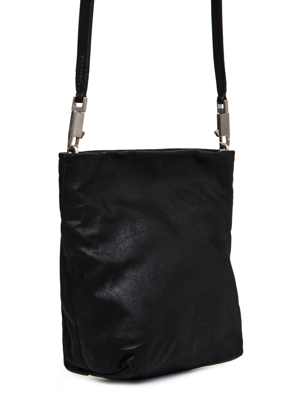 RICK OWENS FW18 SISYPHUS SMALL ADRI BAG IN BLACK OILY BLISTER LAMB LEATHER
