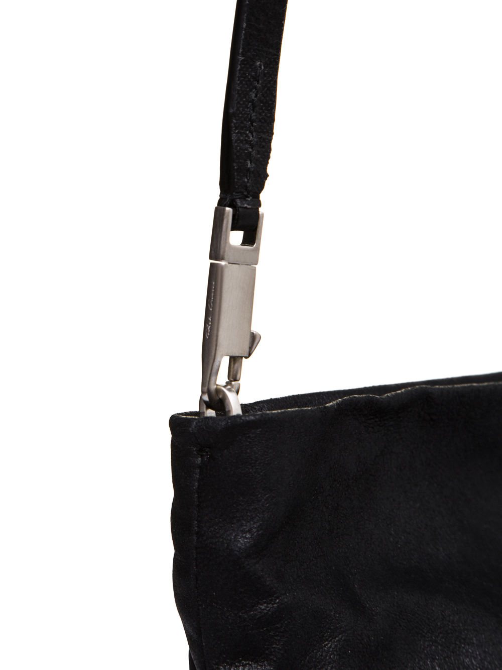 RICK OWENS FW18 SISYPHUS SMALL ADRI BAG IN BLACK OILY BLISTER LAMB LEATHER