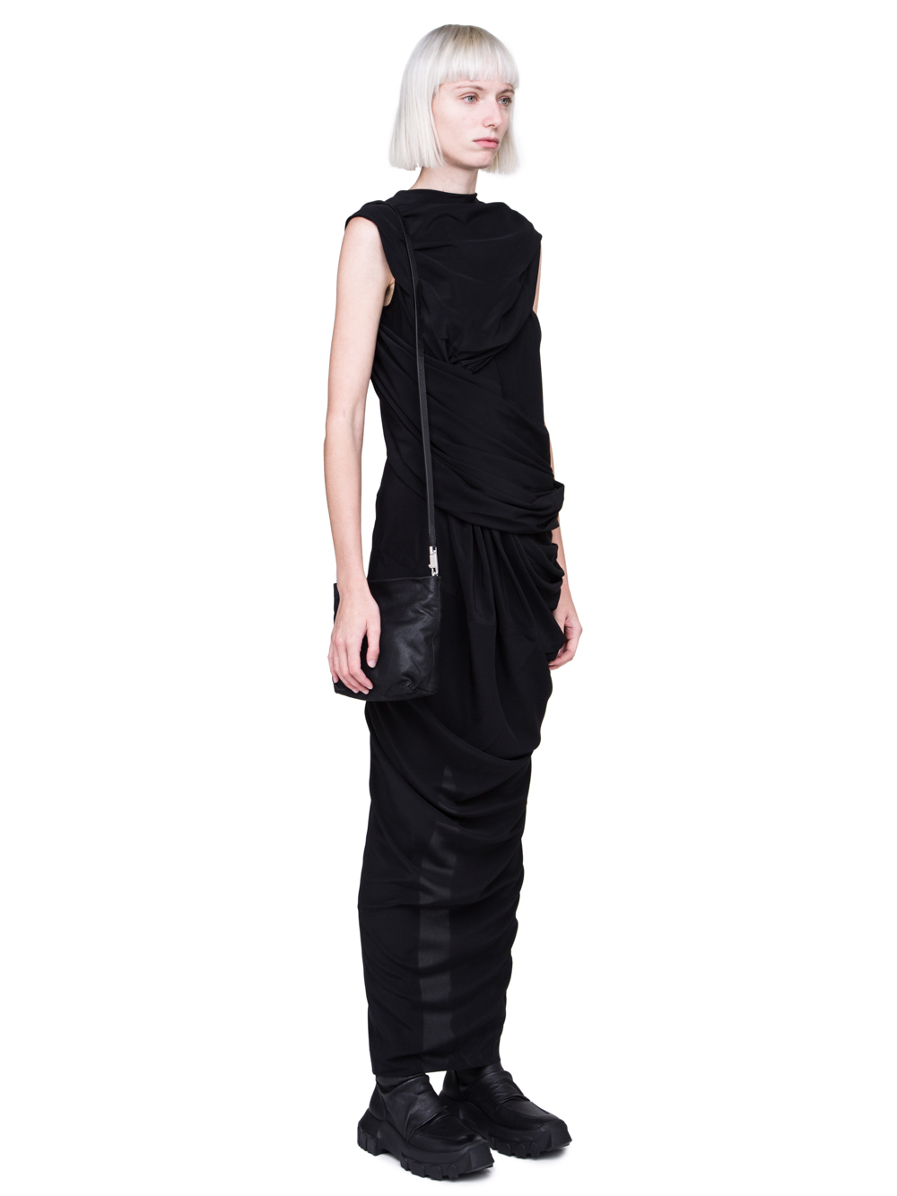 RICK OWENS FW18 SISYPHUS SMALL ADRI BAG IN BLACK OILY BLISTER LAMB LEATHER