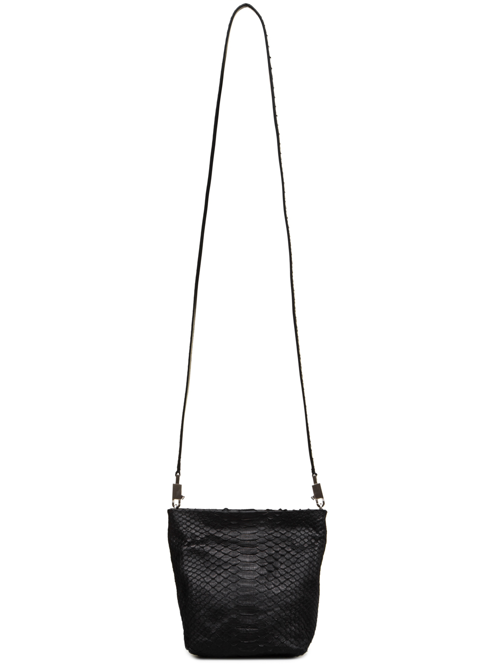 RICK OWENS FW18 SISYPHUS SMALL ADRI BAG IN BLACK PYTHON LEATHER