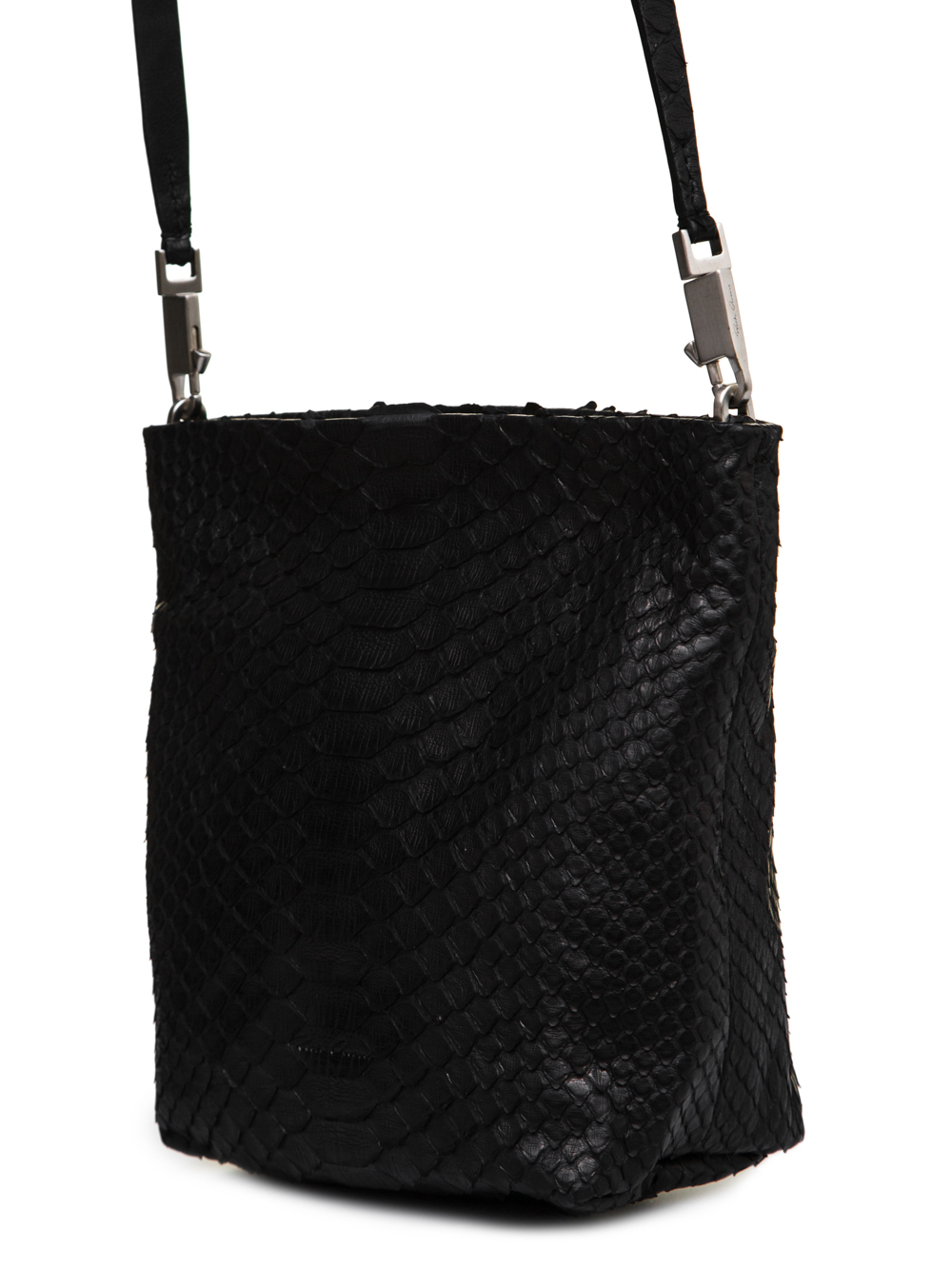 RICK OWENS FW18 SISYPHUS SMALL ADRI BAG IN BLACK PYTHON LEATHER