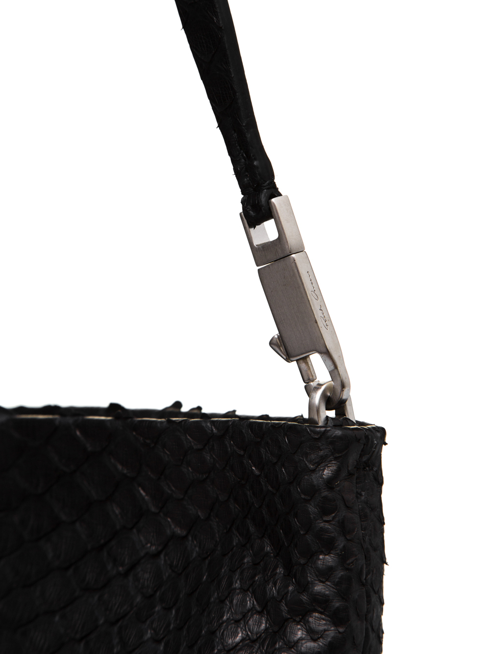 RICK OWENS FW18 SISYPHUS SMALL ADRI BAG IN BLACK PYTHON LEATHER