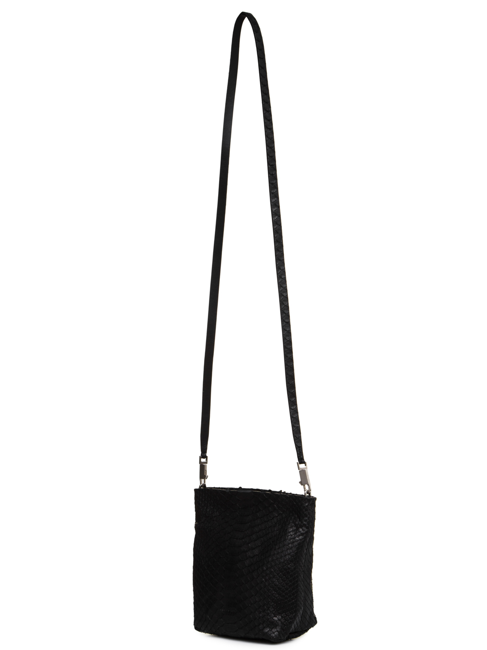 RICK OWENS FW18 SISYPHUS SMALL ADRI BAG IN BLACK PYTHON LEATHER