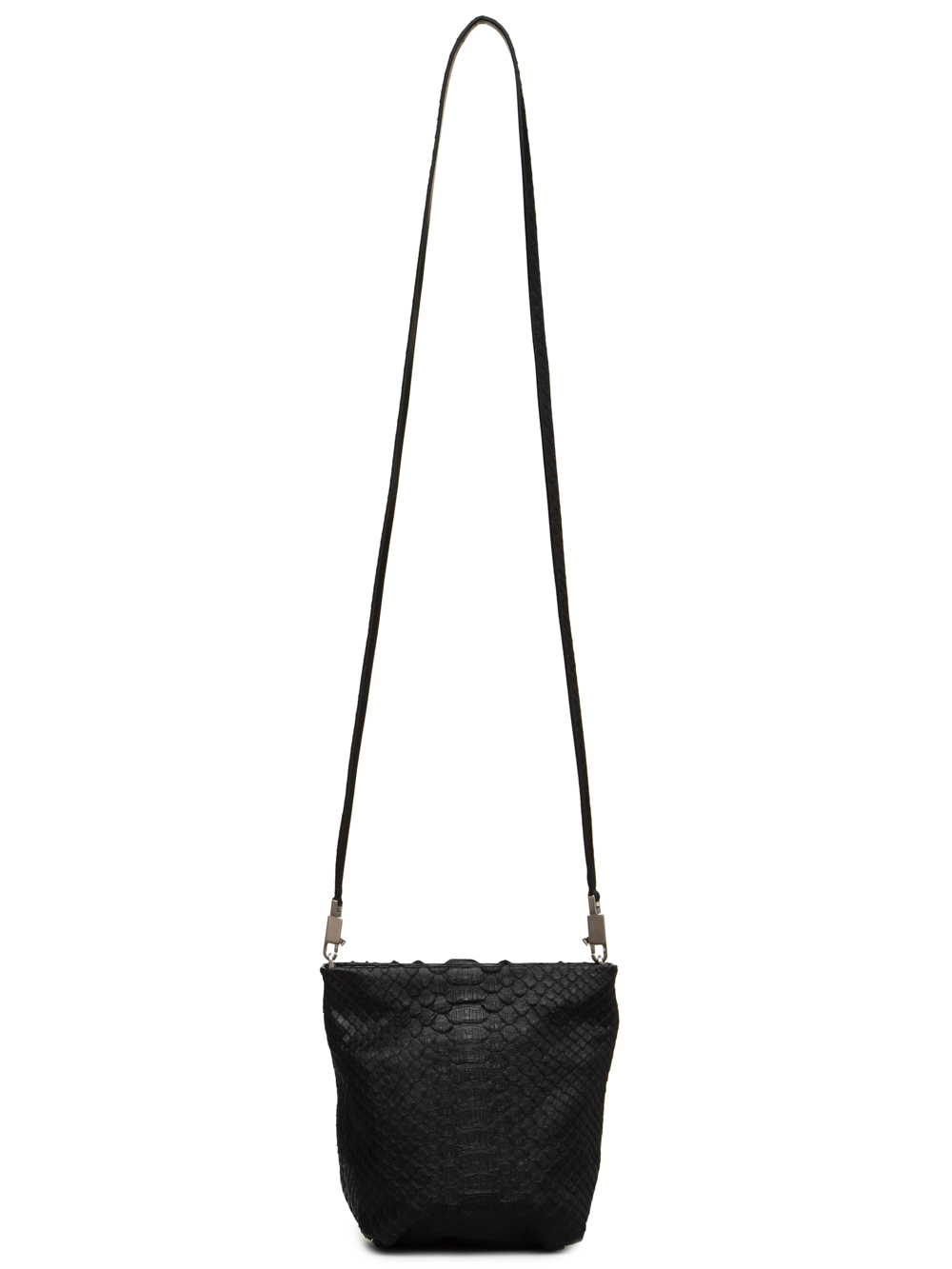 RICK OWENS FW18 SISYPHUS SMALL ADRI BAG IN BLACK PYTHON LEATHER