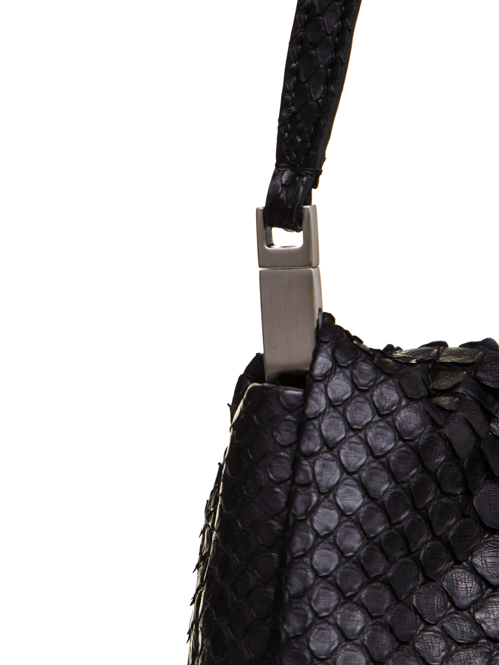 RICK OWENS FW18 SISYPHUS SMALL FLAP ADRI BAG IN BLACK PYTHON LEATHER