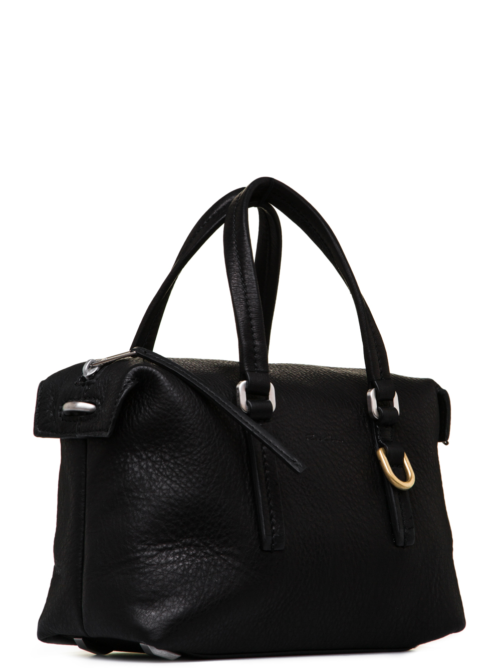 RICK OWENS FW18 SISYPHUS BABY BAG IN BLACK LAMB LEATHER