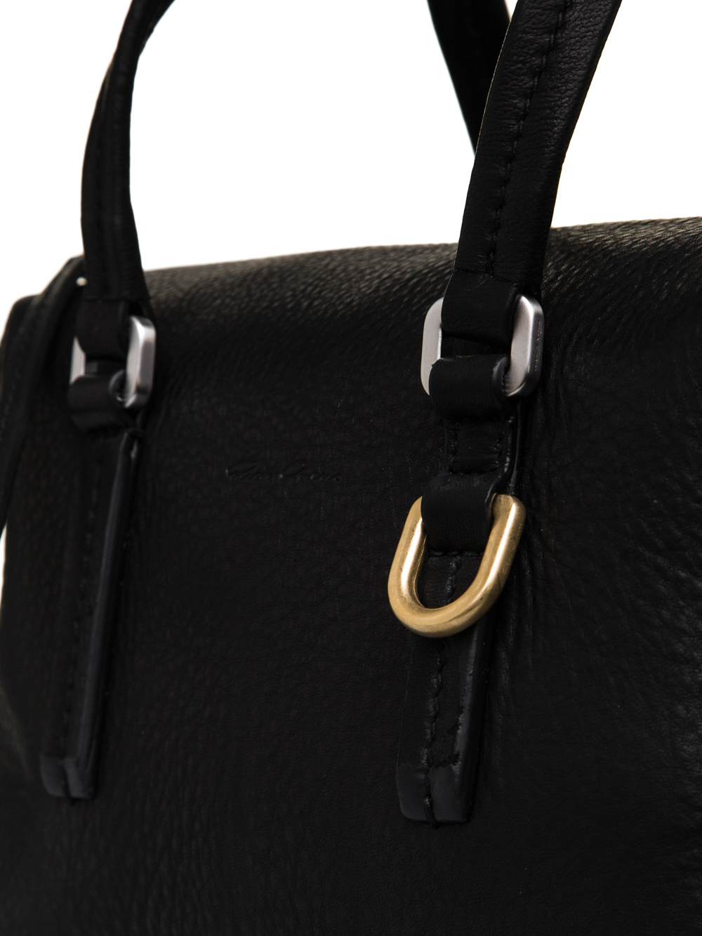 RICK OWENS FW18 SISYPHUS BABY BAG IN BLACK LAMB LEATHER