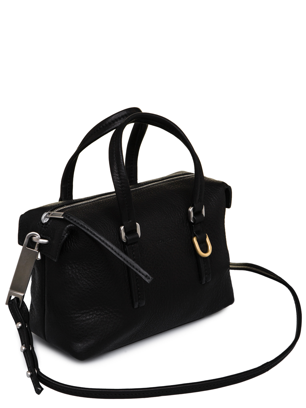 RICK OWENS FW18 SISYPHUS BABY BAG IN BLACK LAMB LEATHER