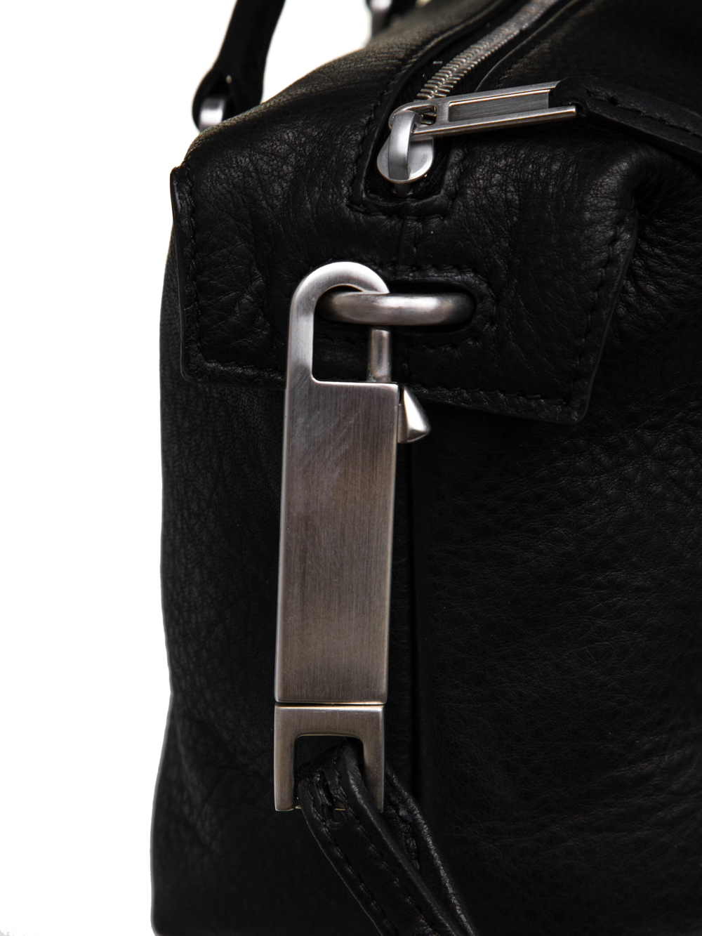 RICK OWENS FW18 SISYPHUS BABY BAG IN BLACK LAMB LEATHER
