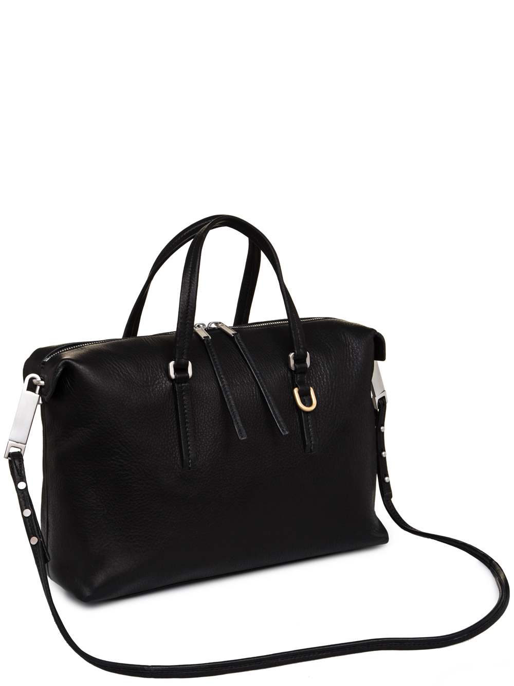 RICK OWENS FW18 SISYPHUS DAYBAG IN BLACK LAMB LEATHER