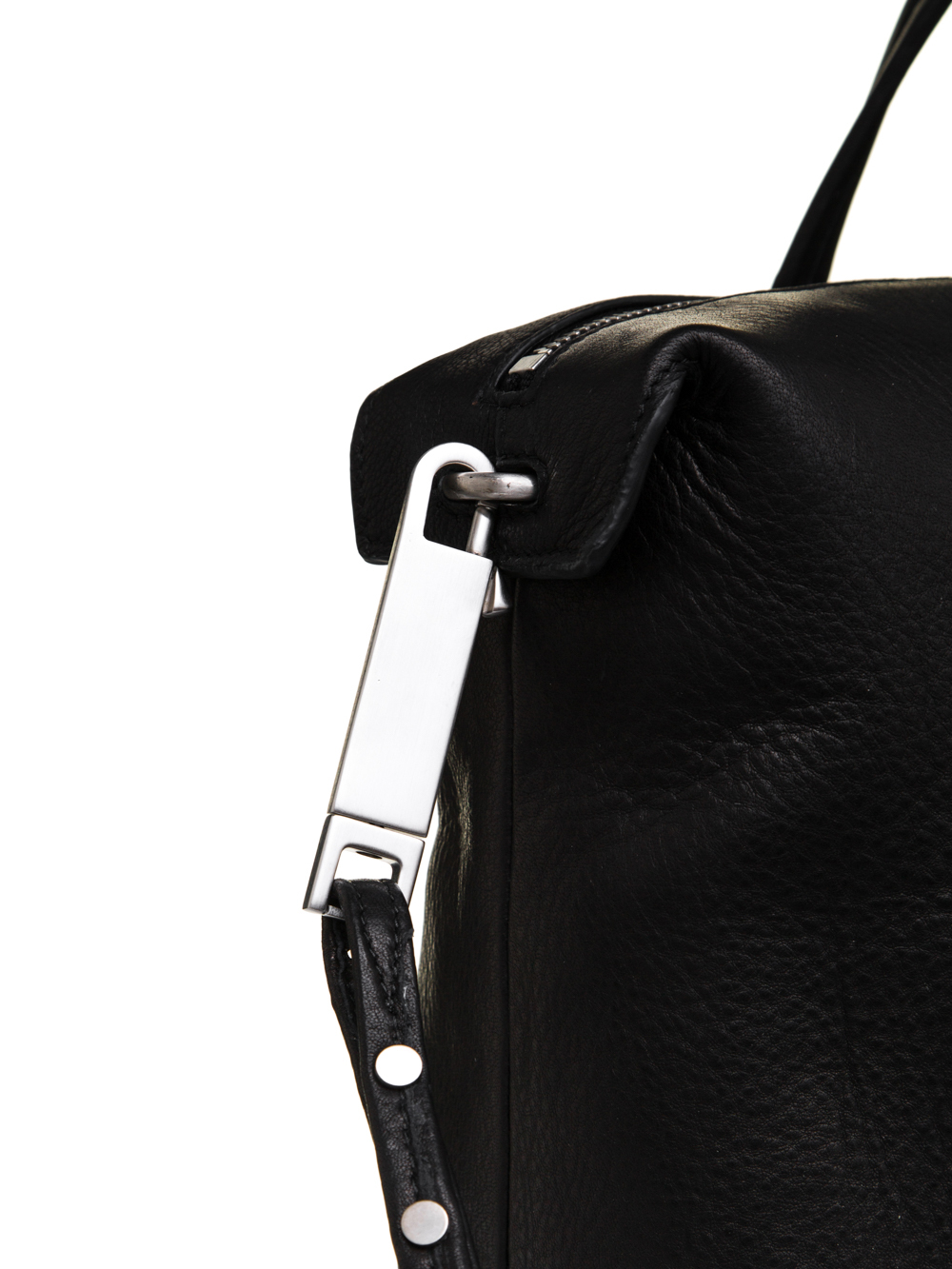 RICK OWENS FW18 SISYPHUS DAYBAG IN BLACK LAMB LEATHER