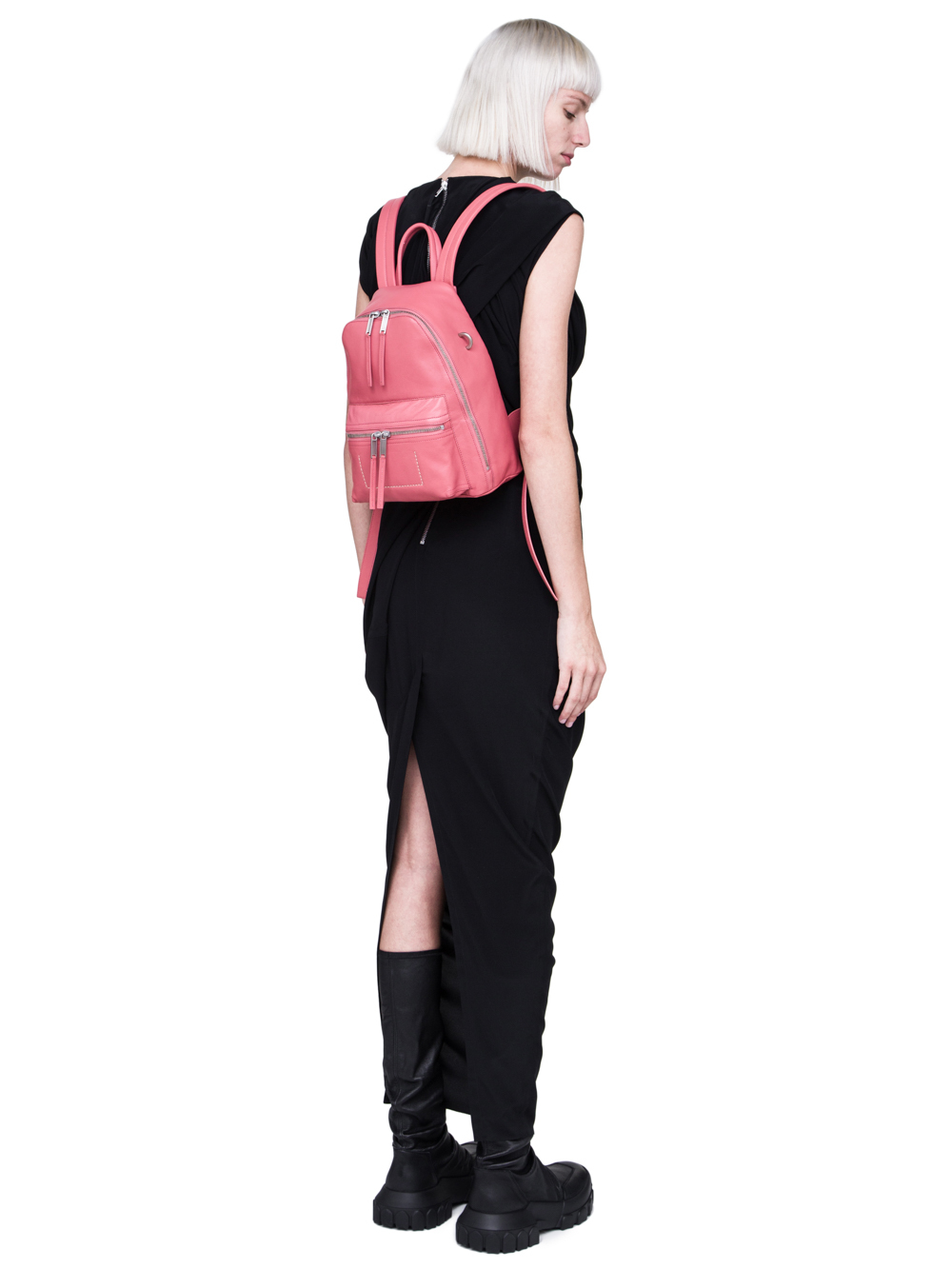 RICK OWENS FW18 SISYPHUS MINI BACKPACK IN PINK GOAT LEATHER