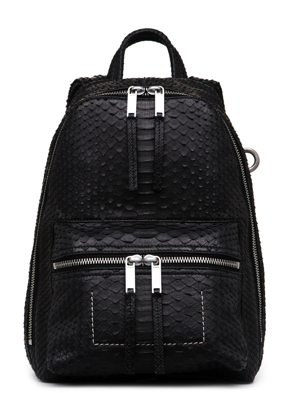 RICK OWENS FW18 SISYPHUS MINI BACKPACK IN BLACK PYTHON LEATHER