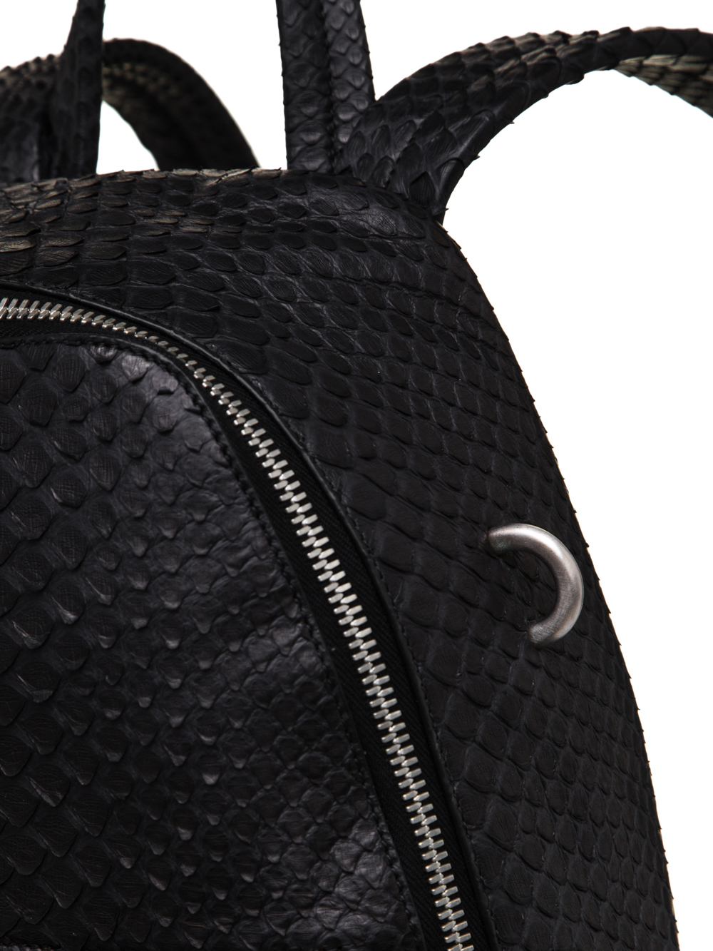 RICK OWENS FW18 SISYPHUS MINI BACKPACK IN BLACK PYTHON LEATHER