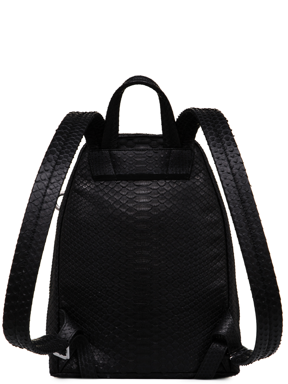 RICK OWENS FW18 SISYPHUS MINI BACKPACK IN BLACK PYTHON LEATHER
