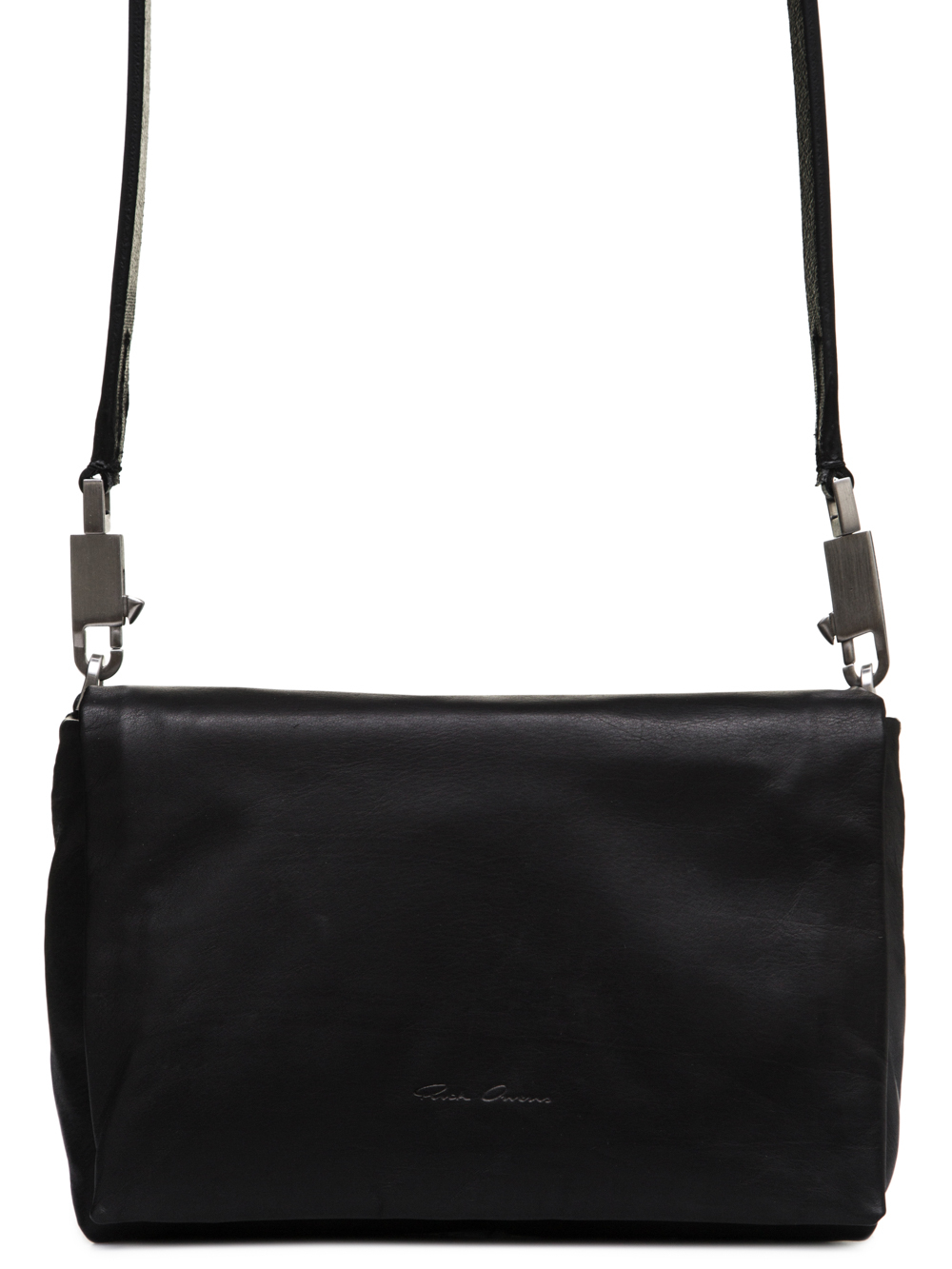 RICK OWENS FW18 SISYPHUS MICRO FLAP ADRI BAG IN BLACK BABY CALF LEATHER