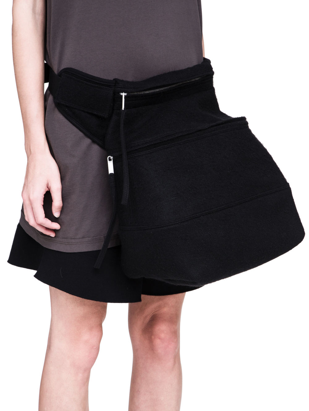 RICK OWENS FW18 SISYPHUS OFF-THE-RUNWAY FERTILITY BELT IN BLACK CAMEL WOOL