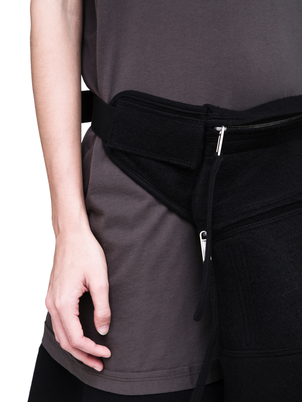 RICK OWENS FW18 SISYPHUS OFF-THE-RUNWAY FERTILITY BELT IN BLACK CAMEL WOOL