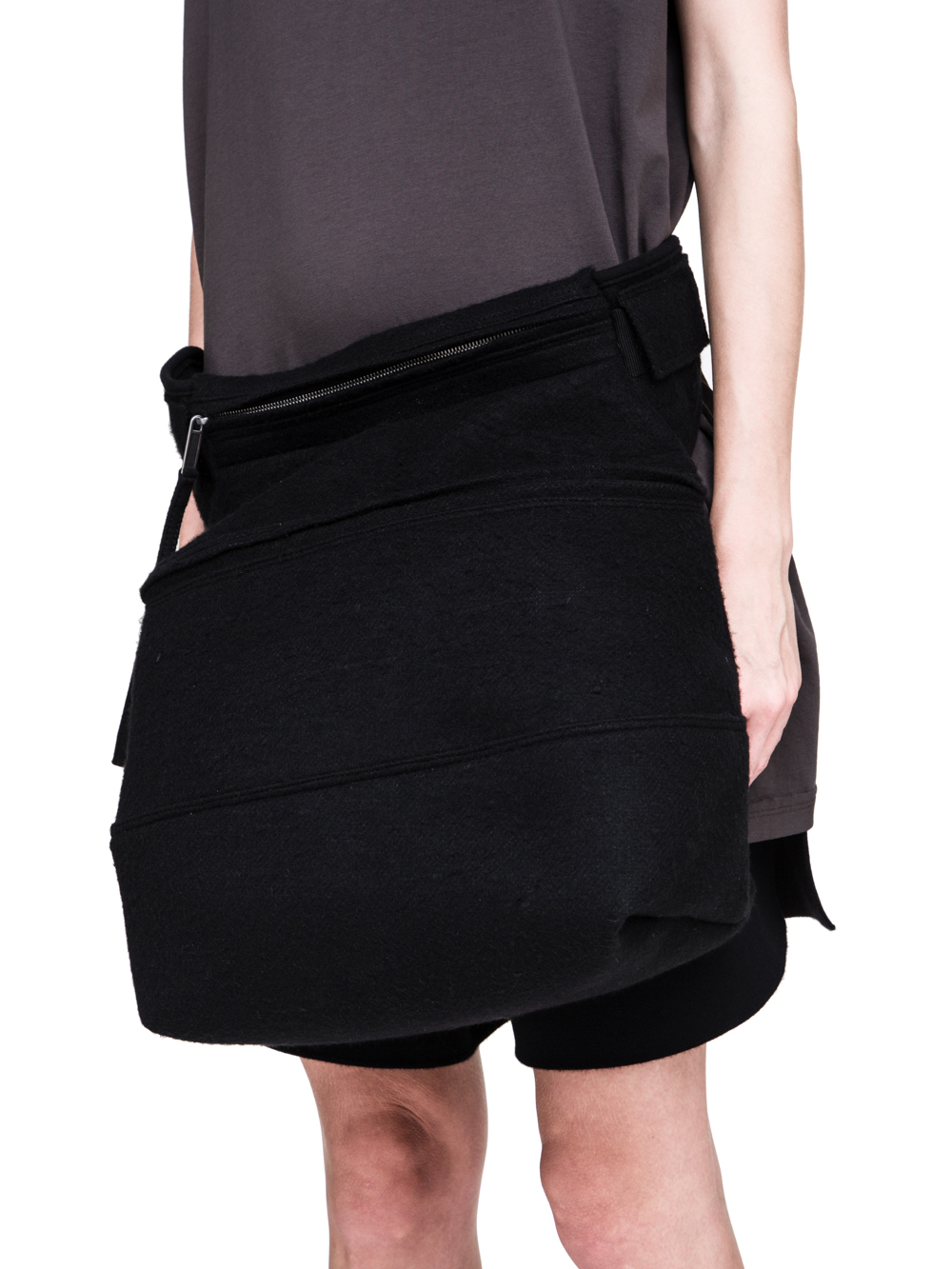 RICK OWENS FW18 SISYPHUS OFF-THE-RUNWAY FERTILITY BELT IN BLACK CAMEL WOOL