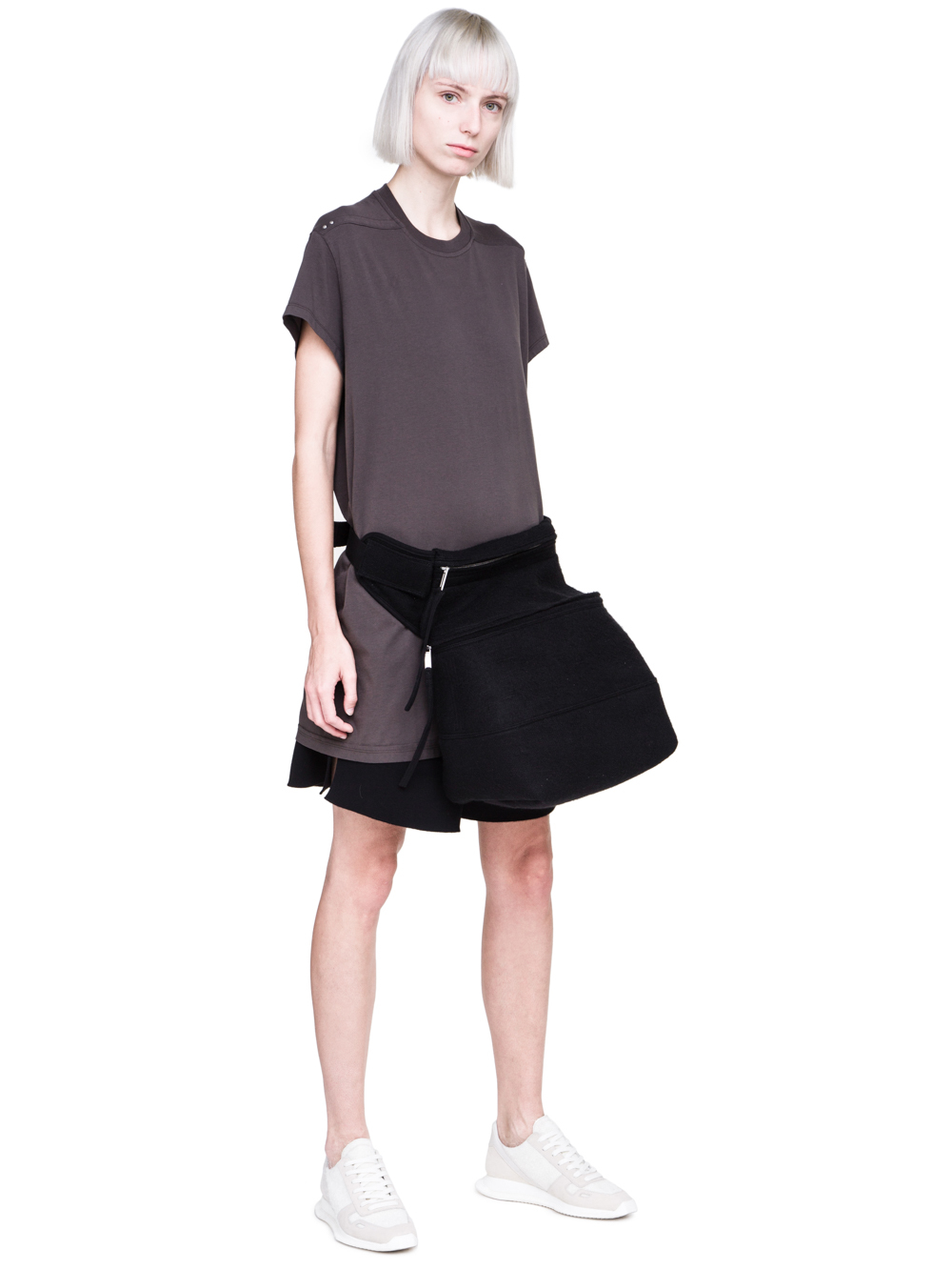 RICK OWENS FW18 SISYPHUS OFF-THE-RUNWAY FERTILITY BELT IN BLACK CAMEL WOOL