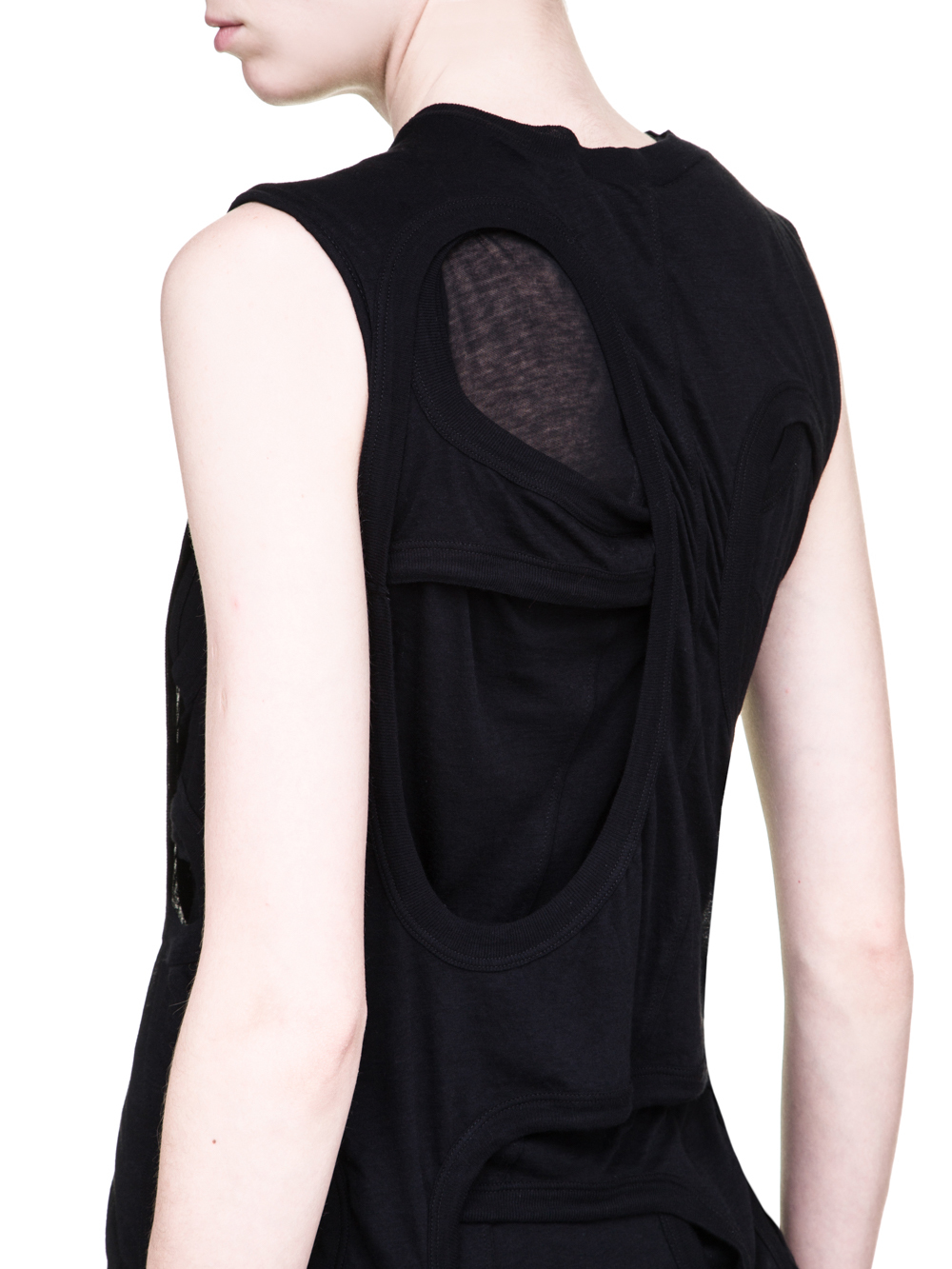 RICK OWENS SS19 BABEL MEGA MEMBRANE TEE IN BLACK LIGHT COTTON