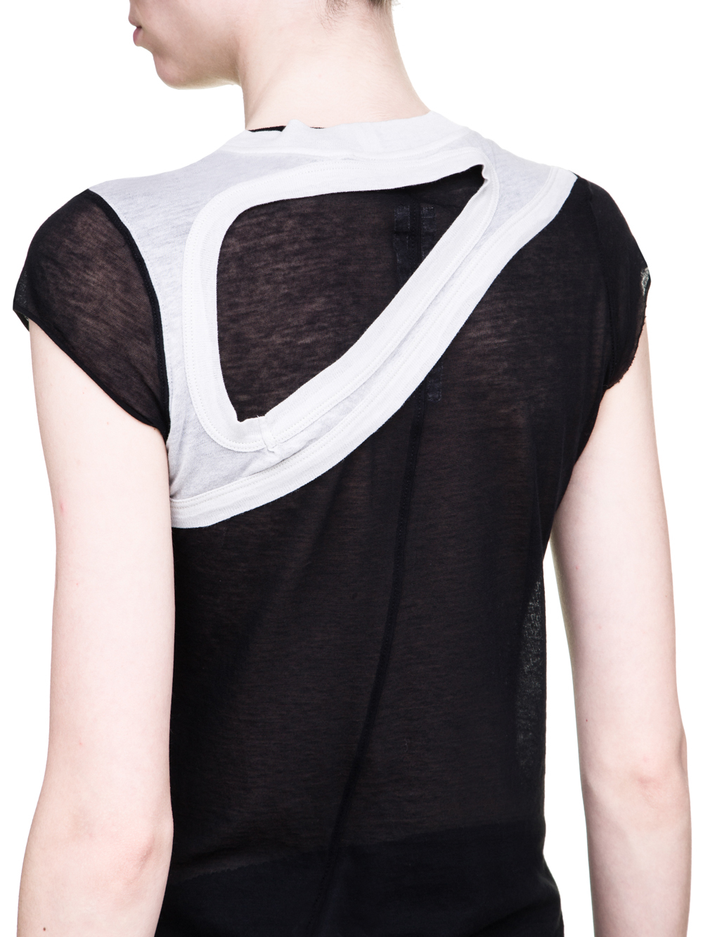RICK OWENS SS19 BABEL ONE AND ONE QUARTER TEE IN BLACK LIGHT COTTON