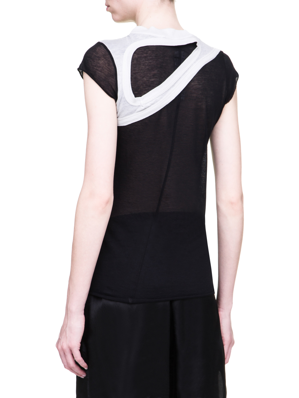 RICK OWENS SS19 BABEL ONE AND ONE QUARTER TEE IN BLACK LIGHT COTTON