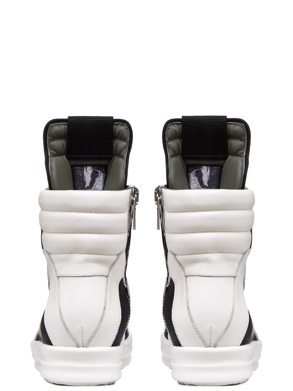 RICK OWENS SS19 BABEL GEOBASKETS IN BLACK CALF LEATHER