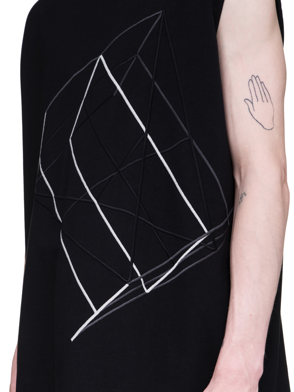 RICK OWENS SS19 BABEL TARP TEE IN BLACK COTTON JERSEY