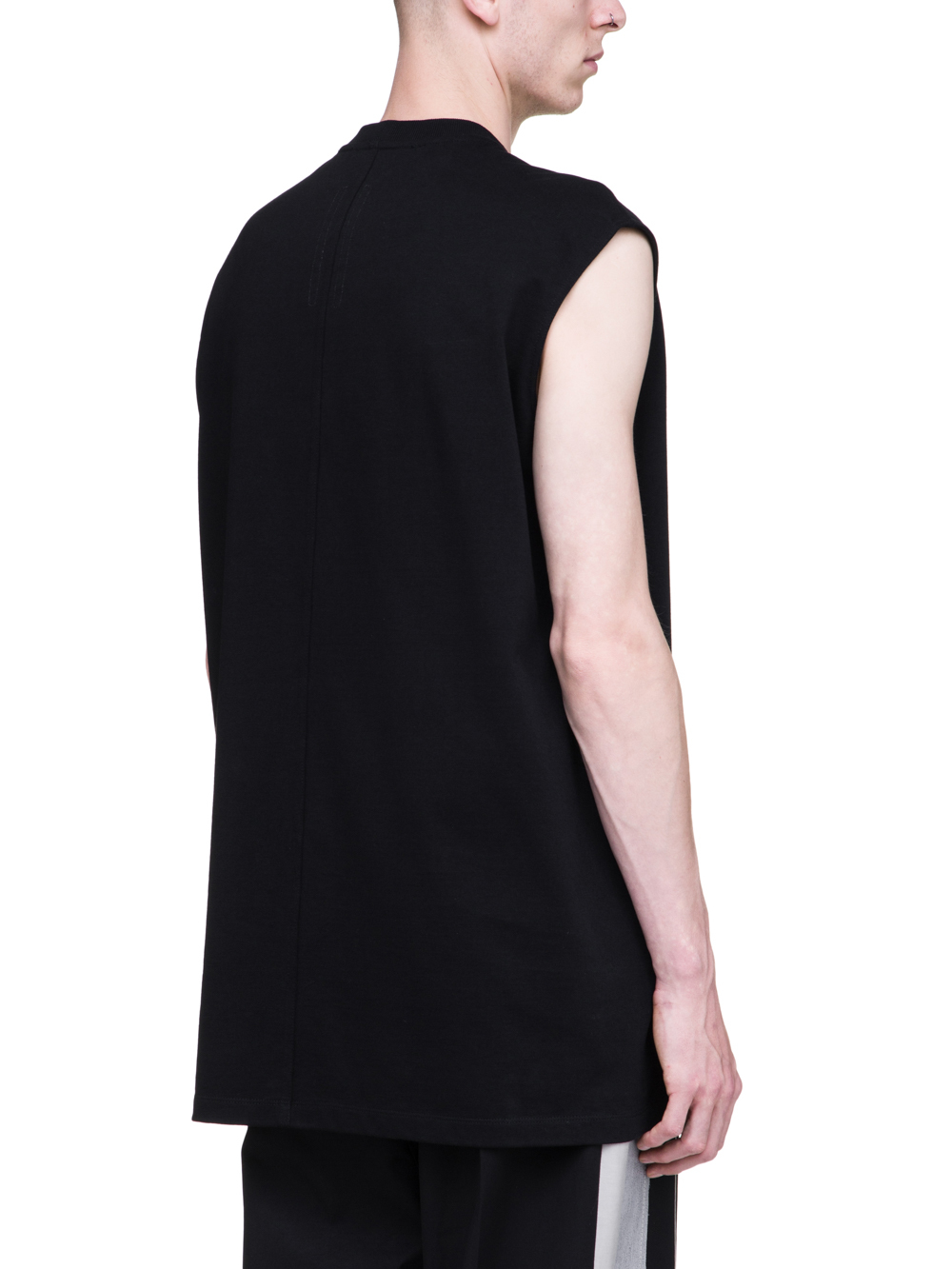RICK OWENS SS19 BABEL TARP TEE IN BLACK COTTON JERSEY