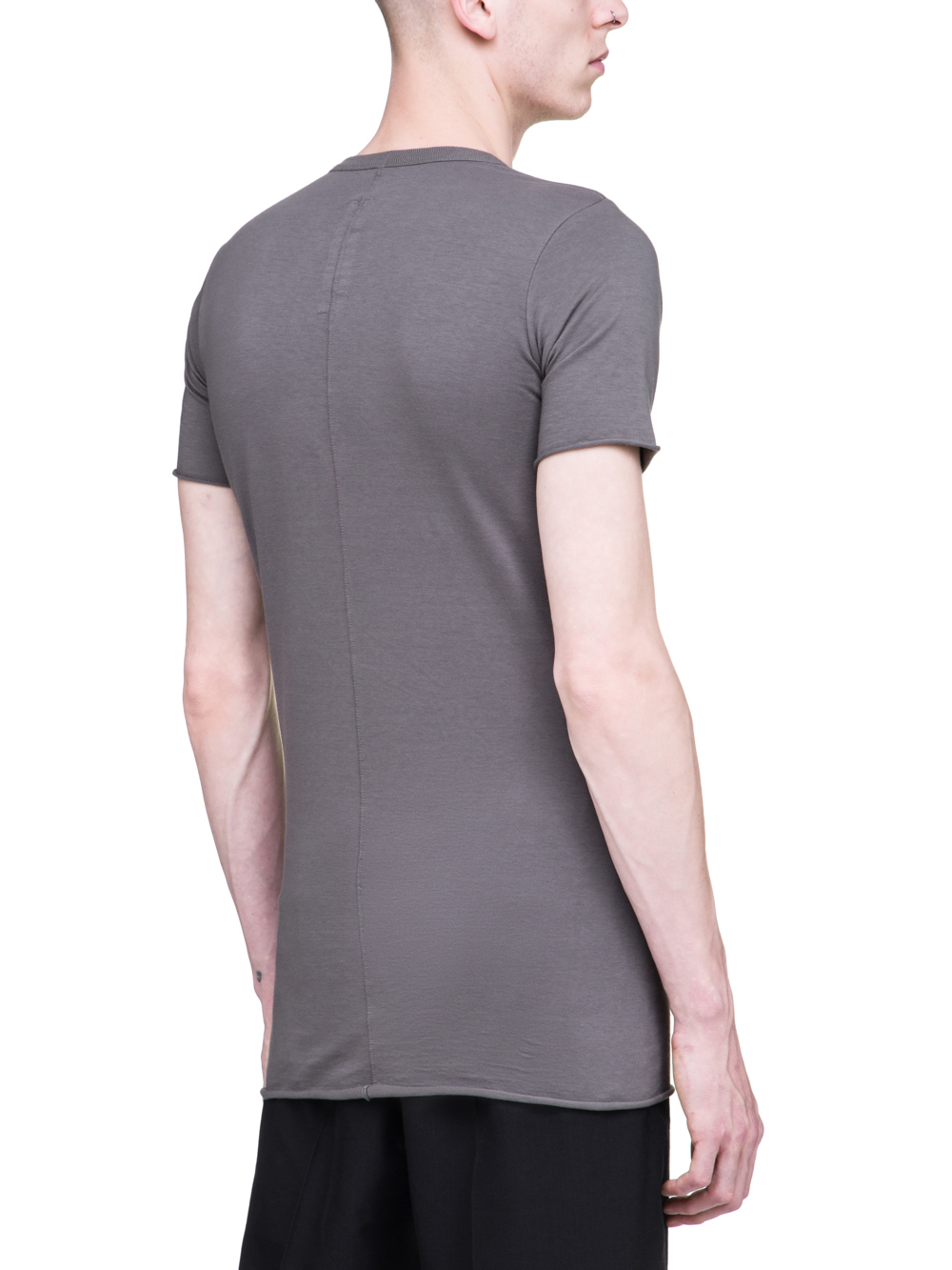 RICK OWENS SS19 BABEL BASIC SHORTSLEEVE TEE IN DUST GREY COTTON