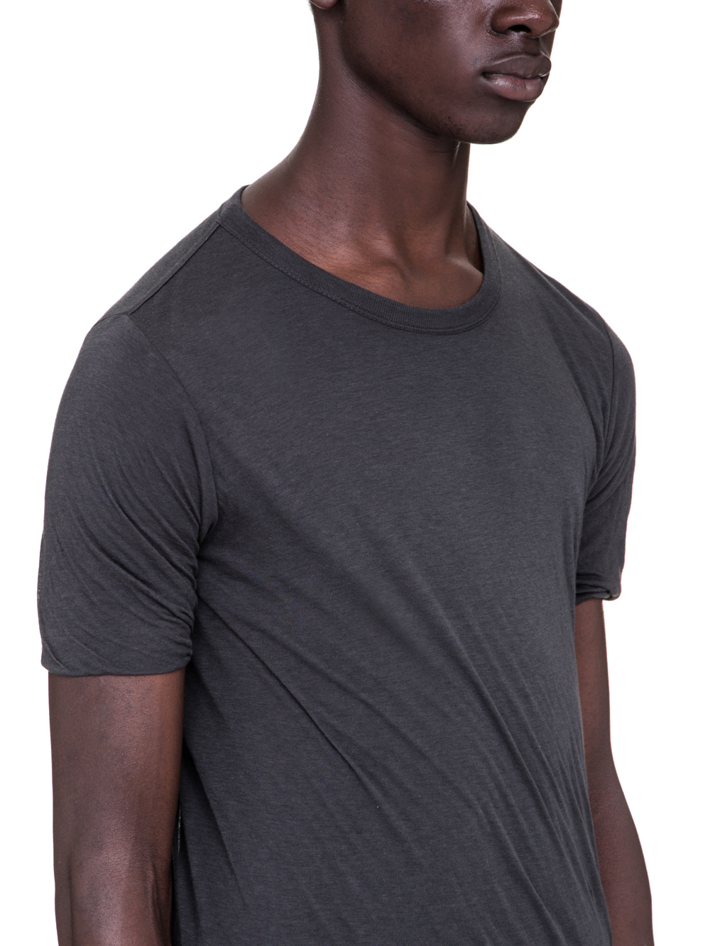 RICK OWENS SS19 BABEL DOUBLE SHORTSLEEVE TEE IN BLUJAY BLUE UNSTABLE COTTON