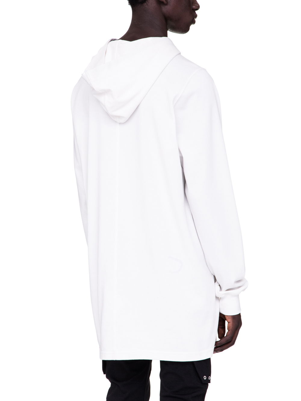 RICK OWENS SS19 BABEL HOODIE WITH A KEMBRA EMBROIDERY IN WHITE COTTON