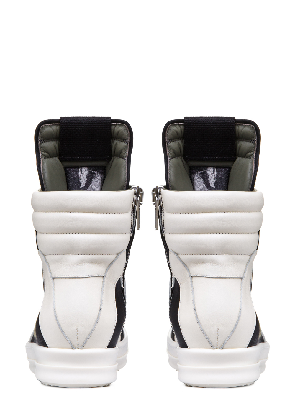 RICK OWENS SS19 BABEL GEOBASKETS IN BLACK CALF LEATHER